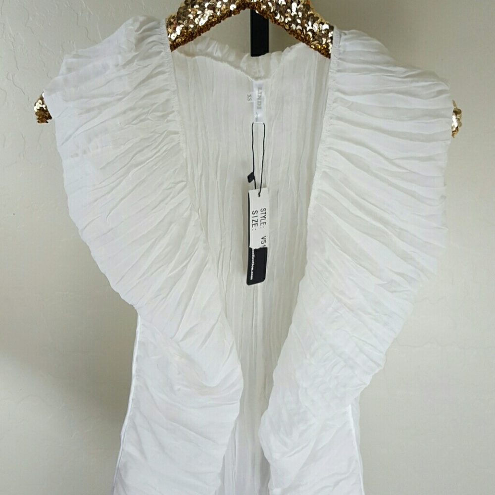 White Pleated Vest